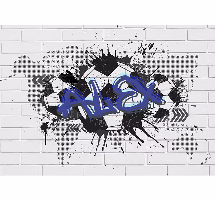 Papier peint football chambre graffiti art urbain - TenStickers