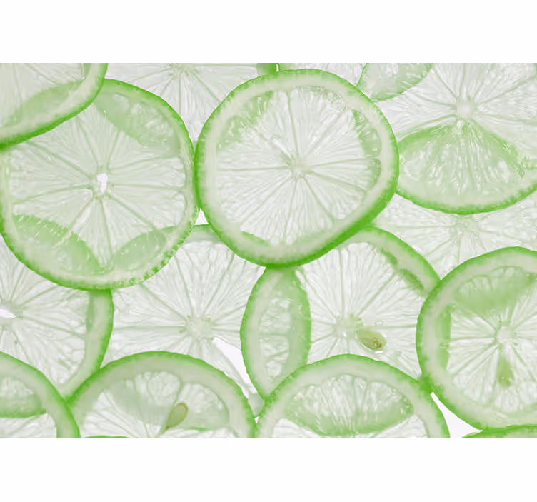 Tapisserie autres fleurs tranches de citron vert - TenStickers