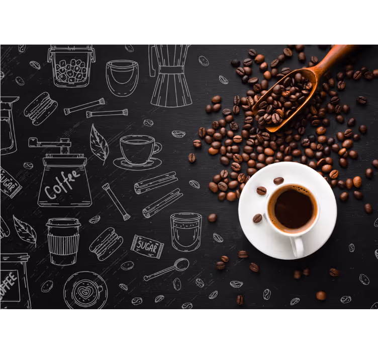 Tapisserie phrase Éléments de la culture café - TenStickers