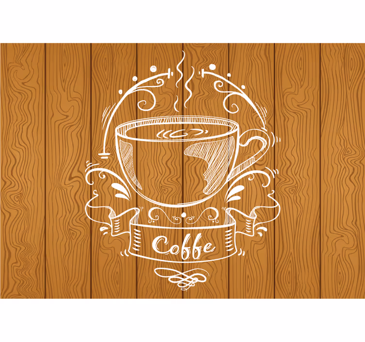 Tapisserie phrase design tasse à café - TenStickers