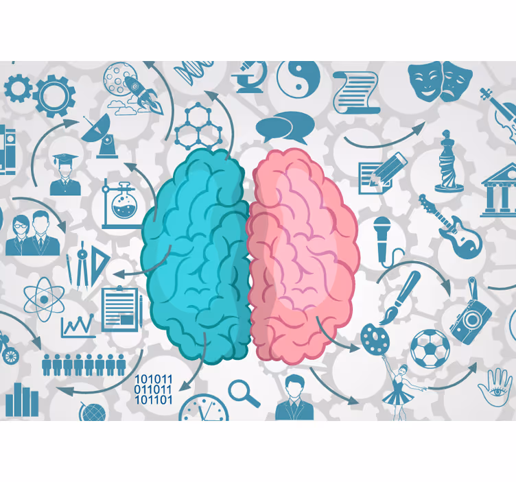 Tapisserie moderne concept créatif de cerveau - TenStickers