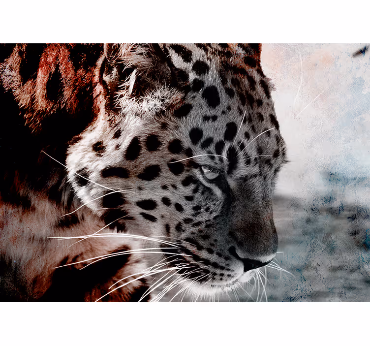 Tapisserie animaux portrait de léopard en gros plan - TenStickers