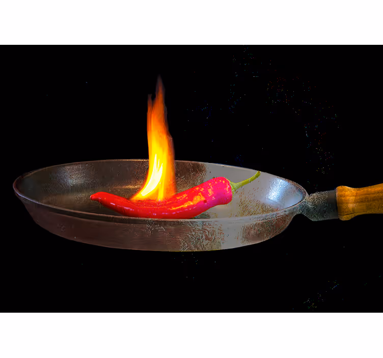 Tapisserie cuisine piment fort - TenStickers