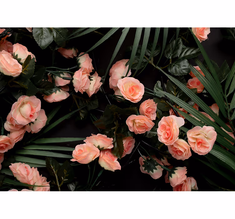 Tapisserie fleur roses rose tendre - TenStickers