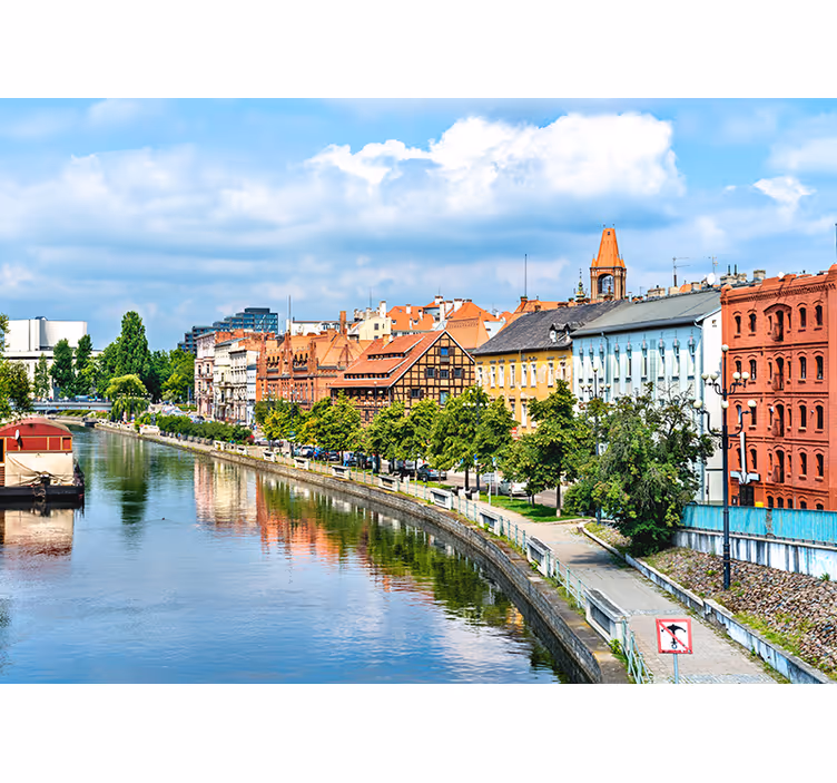 Tapisserie villes et pays reflet du paysage urbain - TenStickers