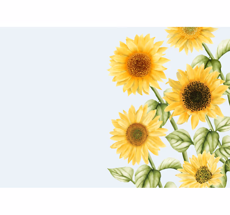 Tapisserie fleur exposition de fleurs de tournesol - TenStickers