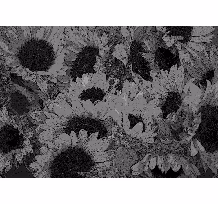 Tapisserie fleur motif floral de tournesol - TenStickers