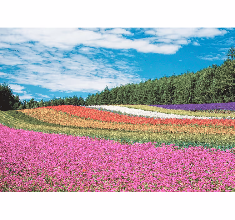 Tapisserie fleur paysage floral vibrant - TenStickers