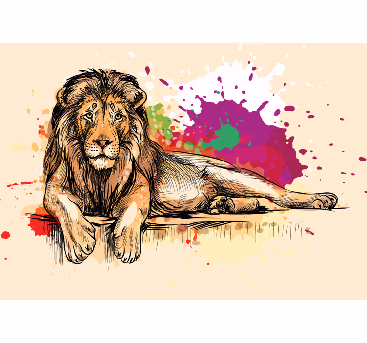 Tapisserie lion image majestueuse - TenStickers