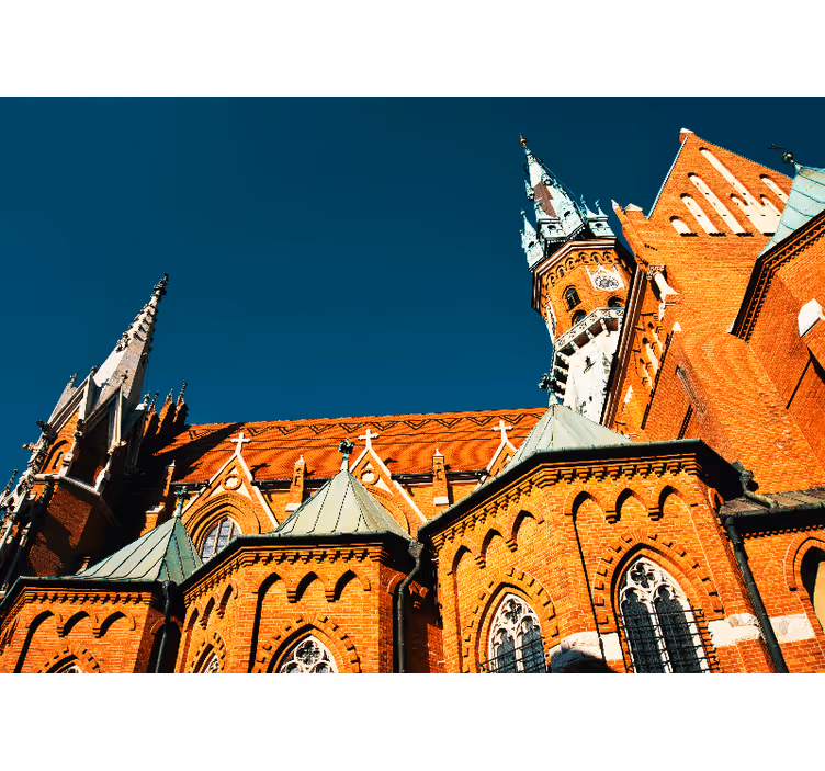 Tapisserie villes et pays architecture en briques rouges - TenStickers