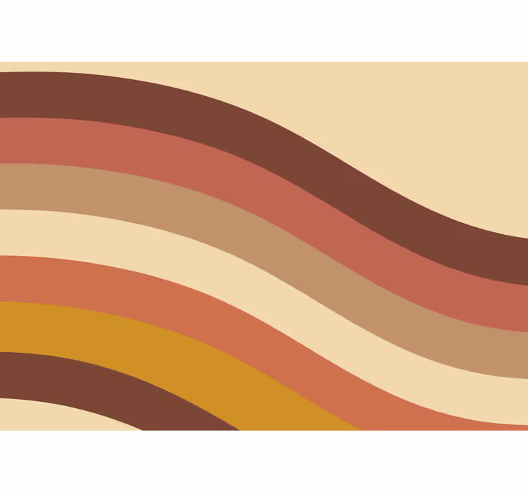 Tapisserie abstraite tons de terre ondulés - TenStickers