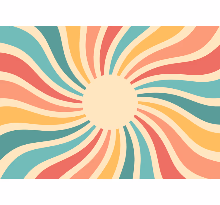 Tapisserie abstraite vagues de couleurs rayonnantes - TenStickers
