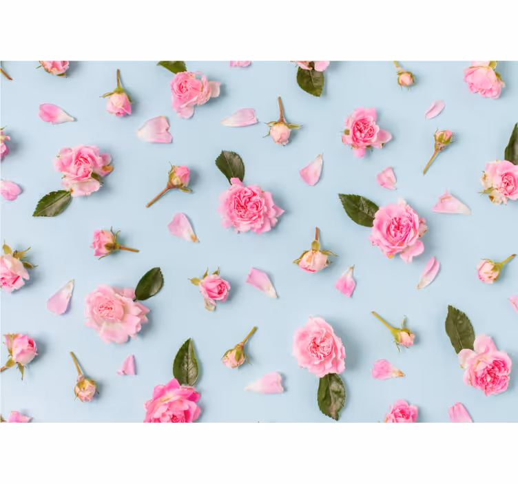 Tapisserie fleur roses collées à la surface - TenStickers