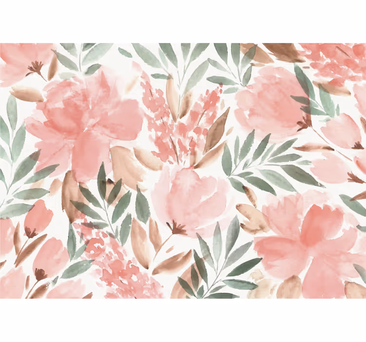 Tapisserie fleur design floral élégant - TenStickers
