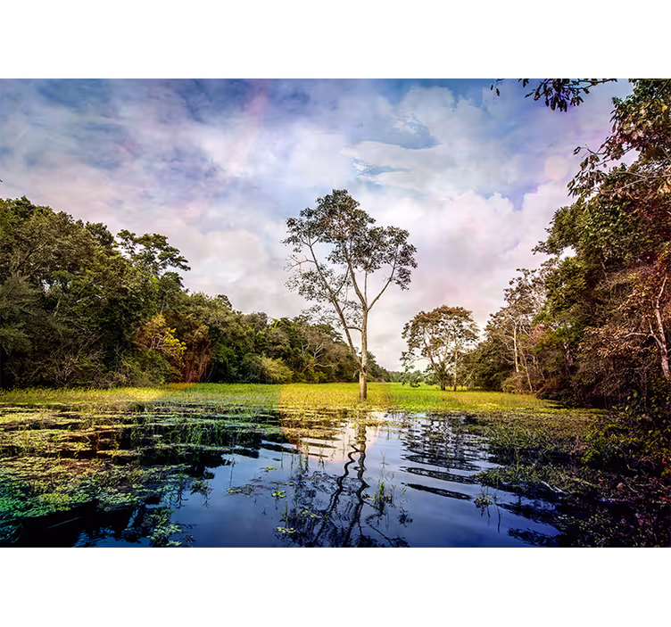 Tapisserie paysage scène de nature tranquille - TenStickers