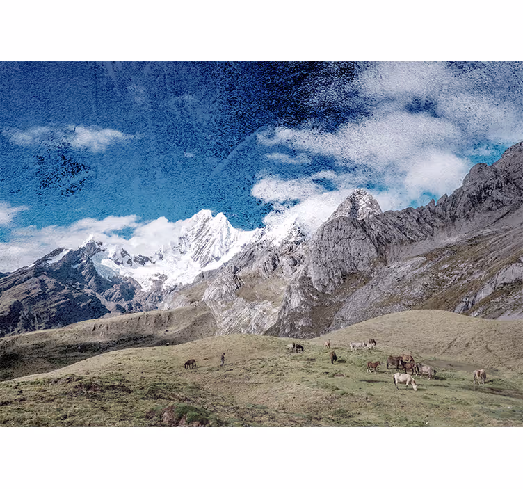Tapisserie paysage chaîne de montagnes majestueuse - TenStickers