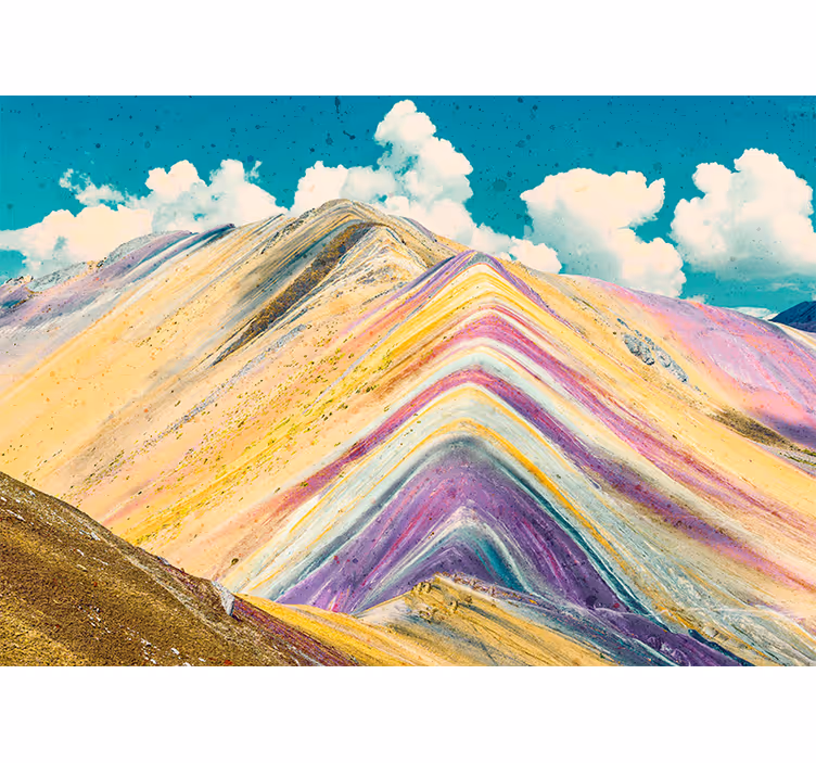 Tapisserie paysage sommets colorés - TenStickers