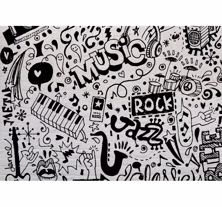 Tapisserie musique ambiance musicale décorative - TenStickers