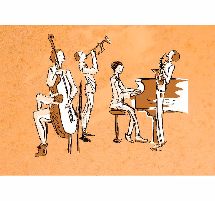 Tapisserie musique performance de groupe de jazz - TenStickers