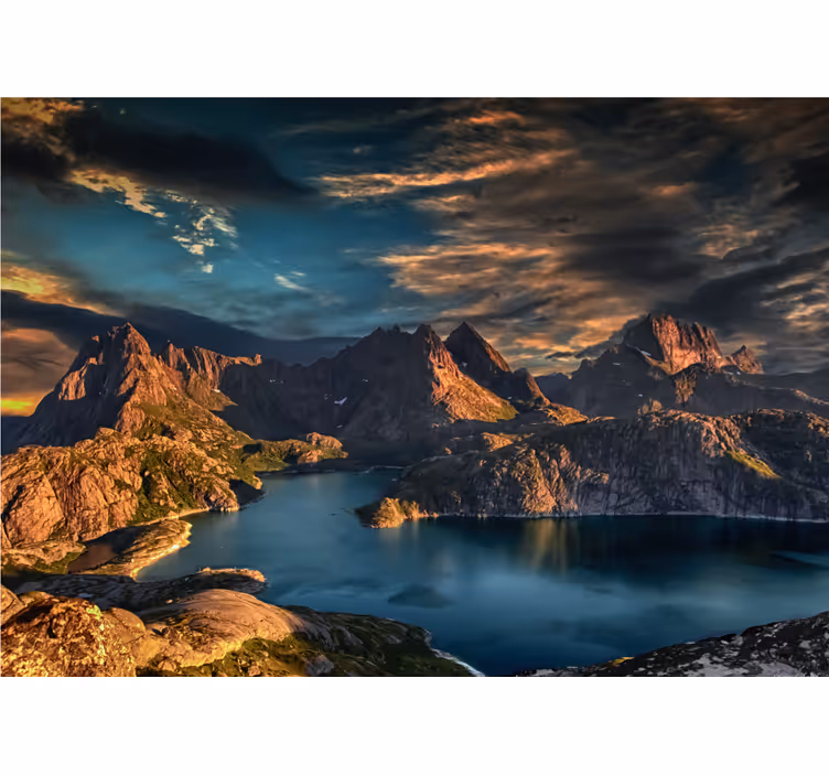 Tapisserie paysage lac de montagne majestueux - TenStickers