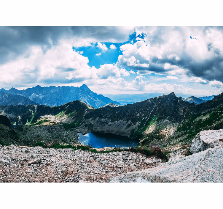 Tapisserie paysage lac de montagne grandiose - TenStickers