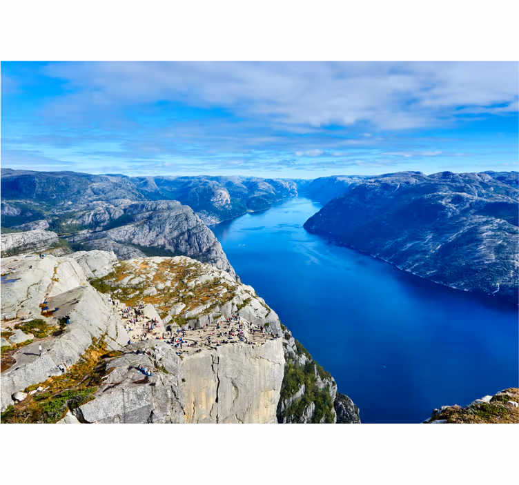 Tapisserie paysage vue panoramique sur le fjord - TenStickers
