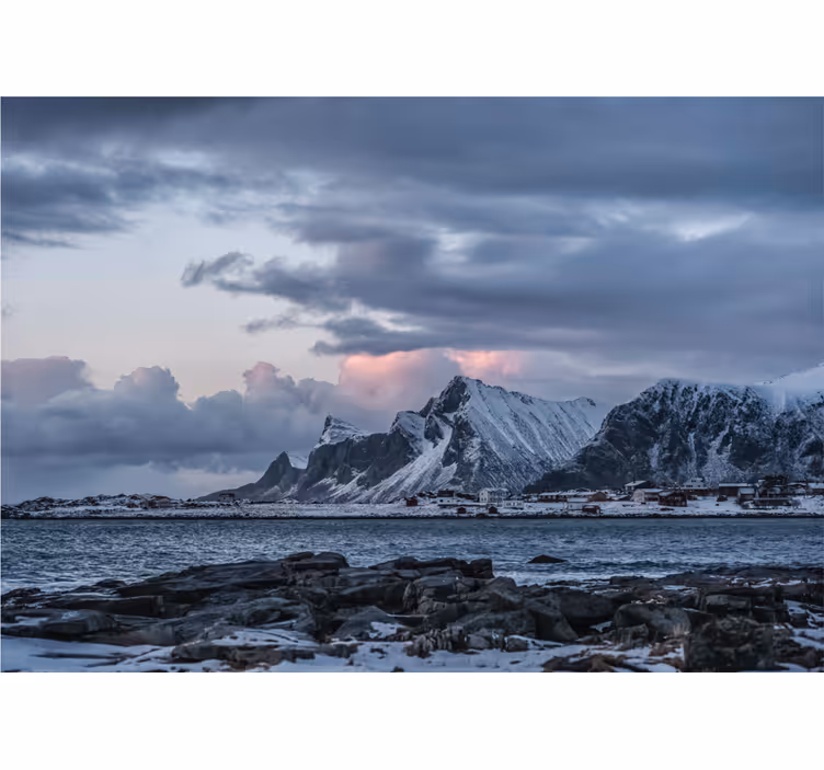 Tapisserie paysage crêtes de sommets glacés - TenStickers