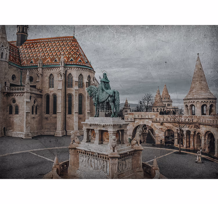 Tapisserie villes et pays vue sur le château de budapest - TenStickers
