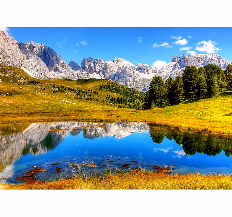 Tapisserie paysage Écho des montagnes paisibles - TenStickers