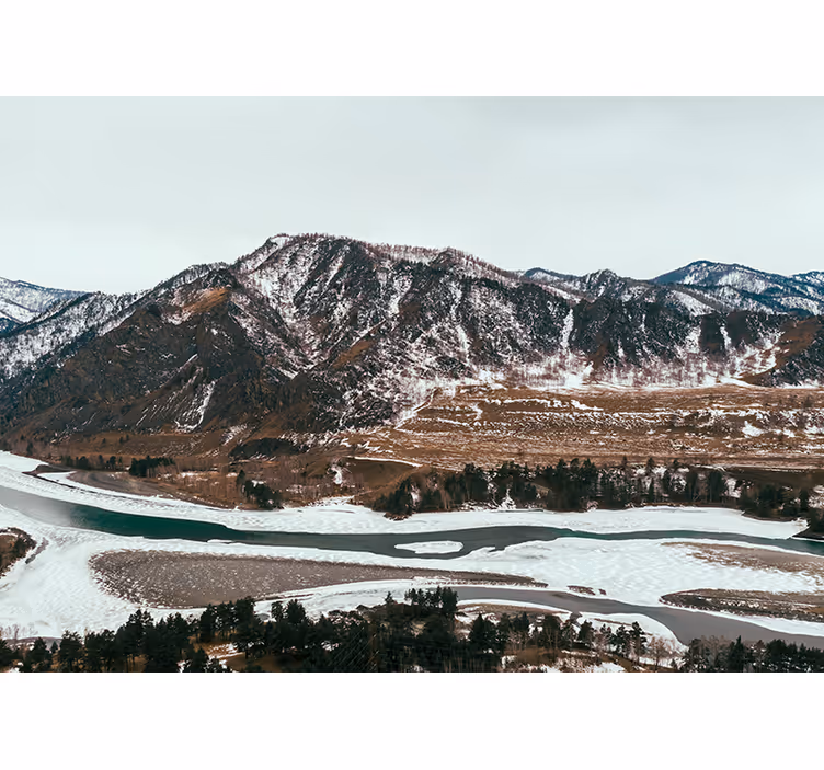 Tapisserie paysage vue sur une rivière de montagne - TenStickers