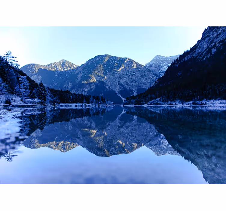 Tapisserie paysage réflexion de montagne - TenStickers