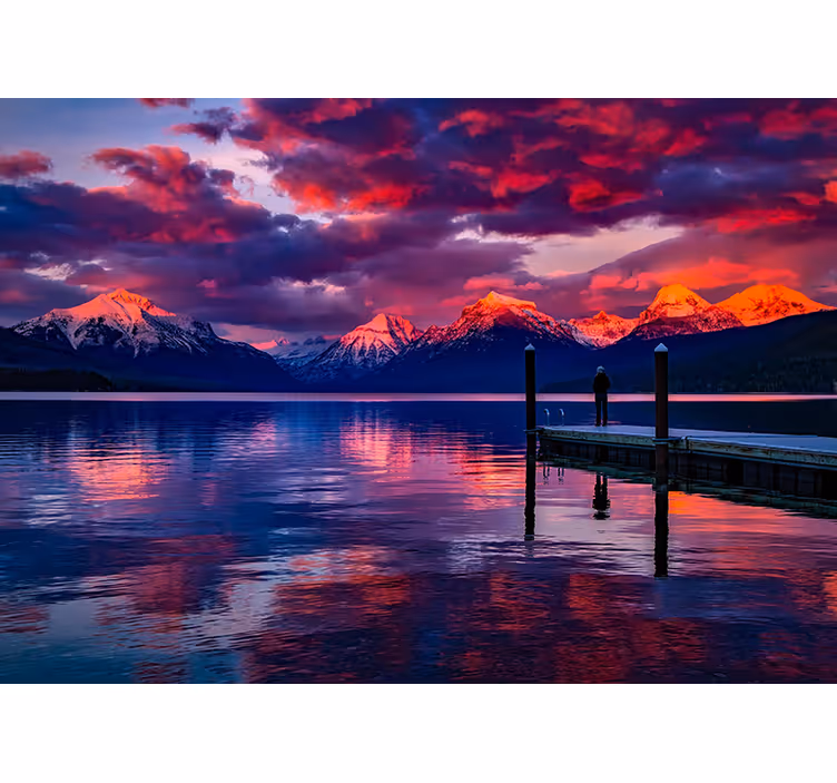 Tapisserie paysage résonances des montagnes majestueuses - TenStickers