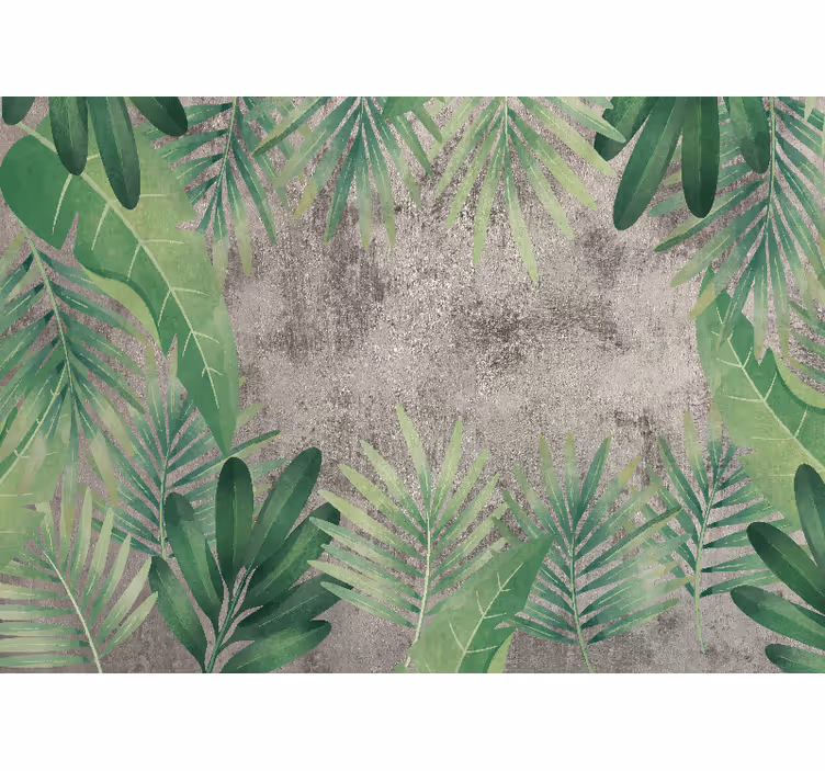 Tapisserie nature feuilles vertes vibrantes - TenStickers
