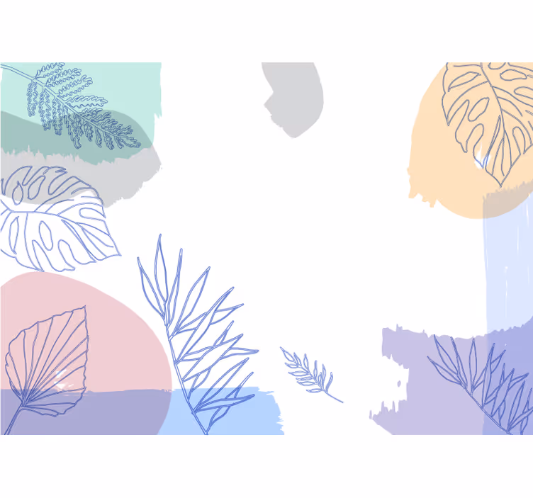 Tapisserie nature formes géométriques feuillues - TenStickers