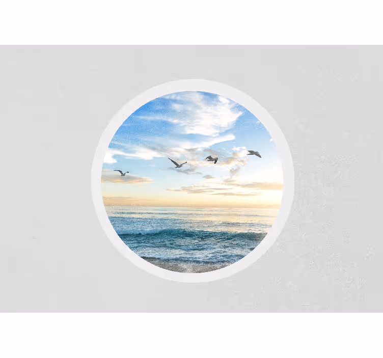 Tapisserie nature vue côtière sereine - TenStickers