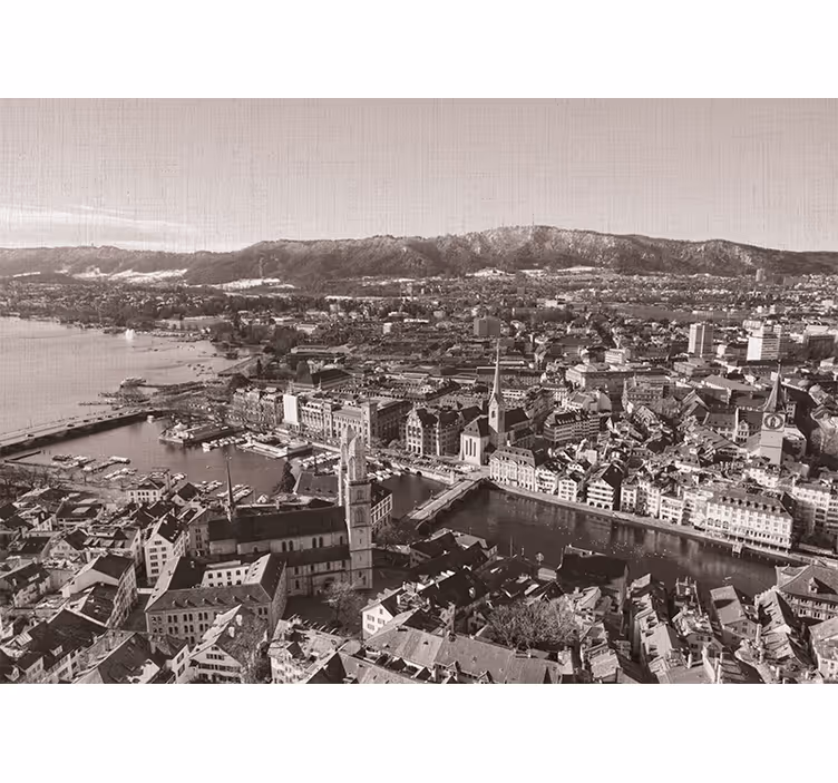 Tapisserie villes et pays vue panoramique de zurich - TenStickers