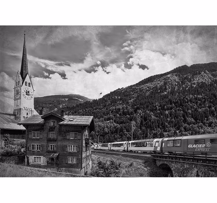 Tapisserie villes et pays paysage historique suisse - TenStickers