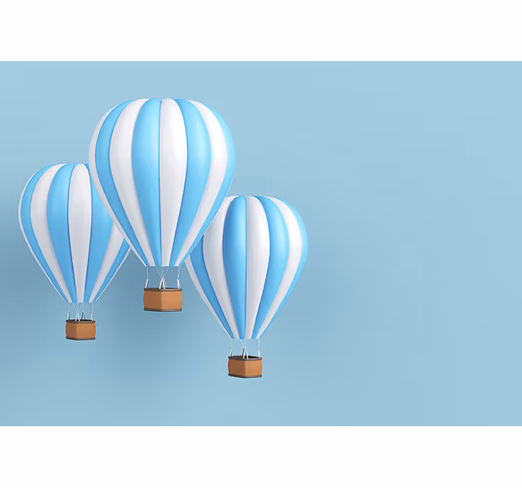 Tapisserie chambre enfant ballons montgolfières célestes - TenStickers