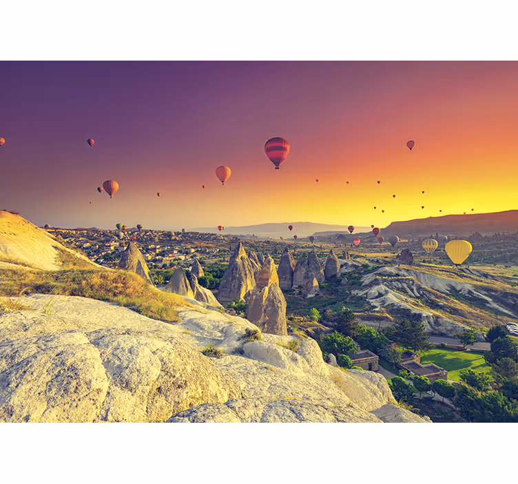 Tapisserie paysage montgolfière en cappadoce - TenStickers