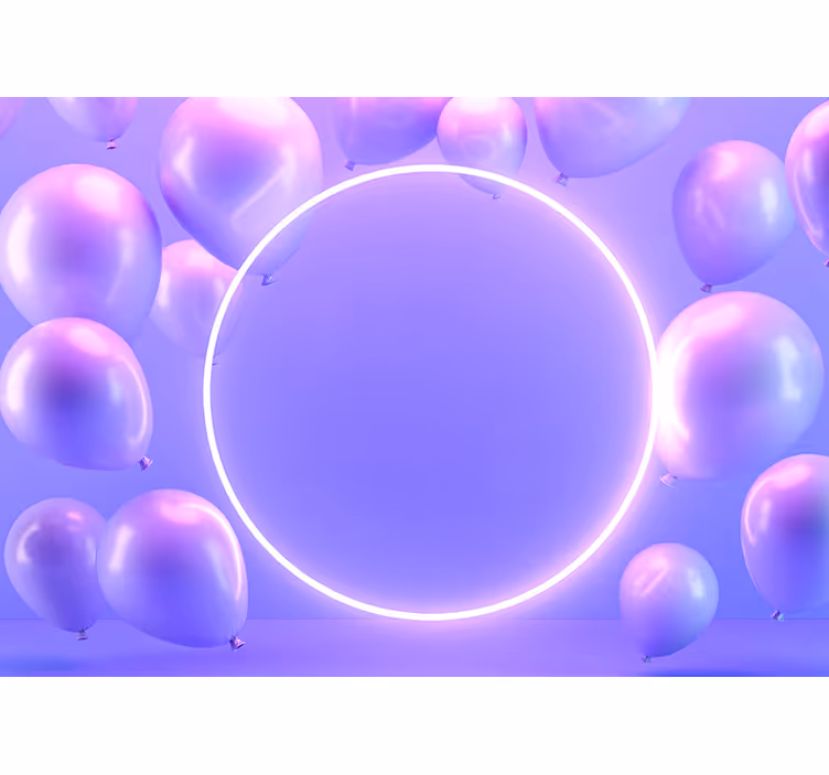 Tapisserie amour cercles de ballons flottants - TenStickers