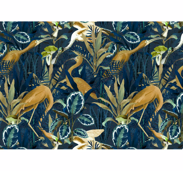 Tapisserie africaine scène d'oiseaux tropicaux - TenStickers