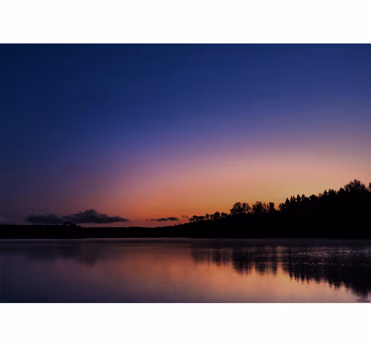 Tapisserie paysage coucher de soleil au bord du lac - TenStickers