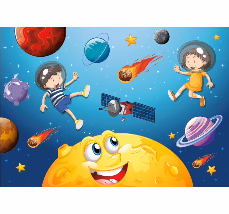 Tapisserie murale fantaisie aventure spatiale - TenStickers