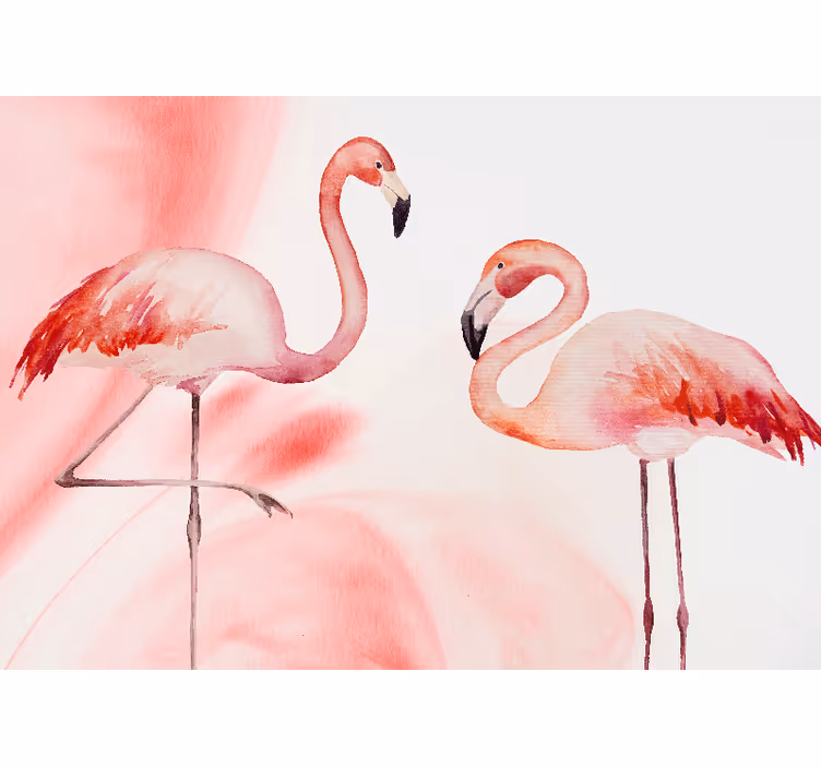 Tapisserie salon paire de flamants - TenStickers