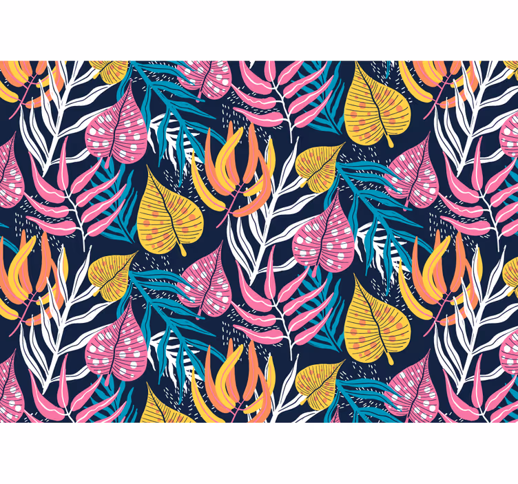 Tapisserie fleur concept de feuilles tropicales - TenStickers