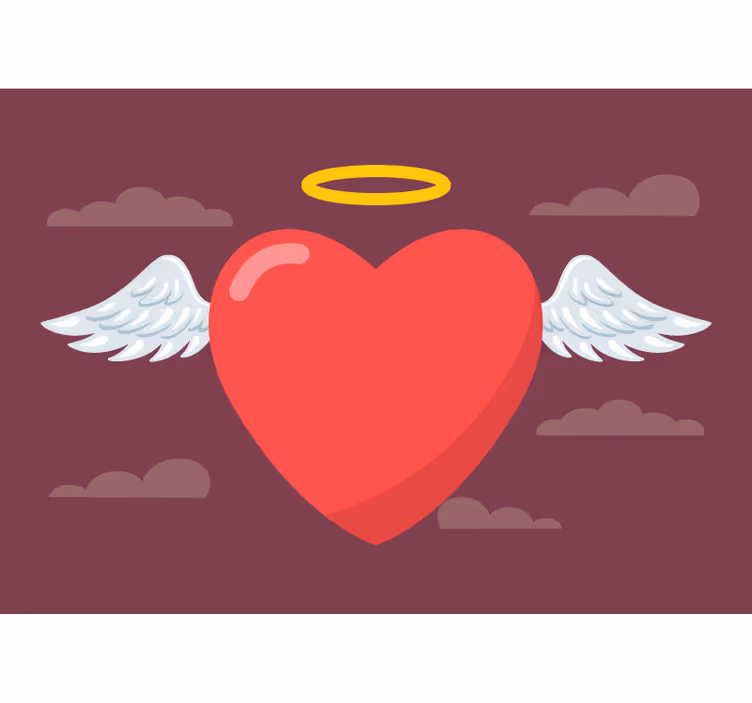 Tapisserie amour cœur avec des ailes - TenStickers