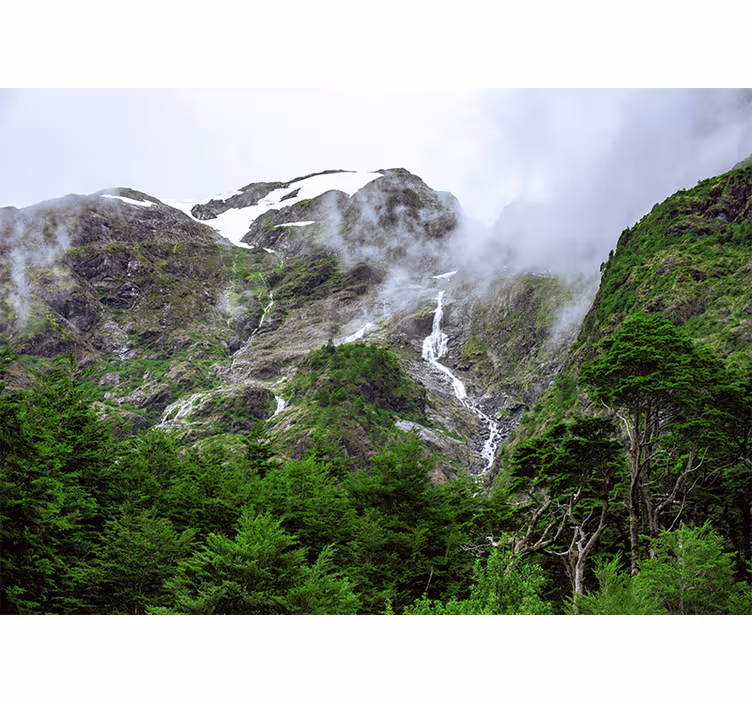 Tapisserie paysage vue sur grandes montagnes - TenStickers