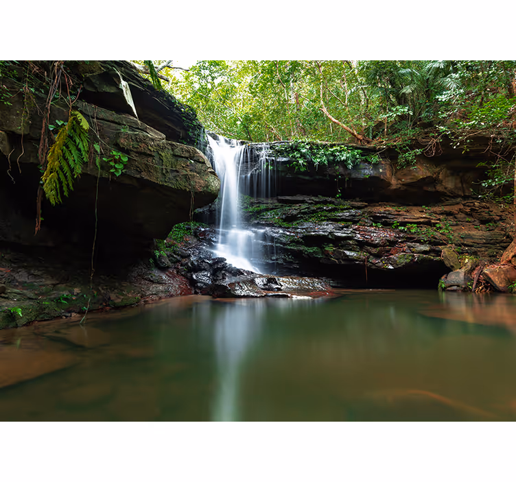 Tapisserie nature vue paisible sur une cascade - TenStickers