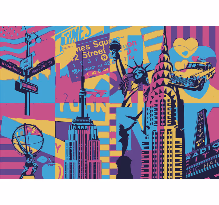 Tapisserie villes et pays paysage de new york - TenStickers