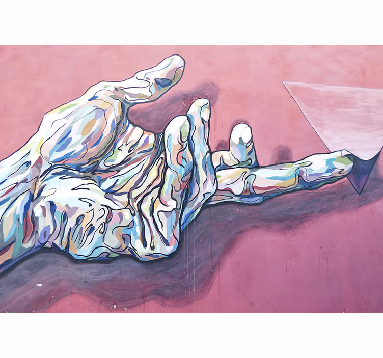 Tapisserie art geste abstrait de la main - TenStickers